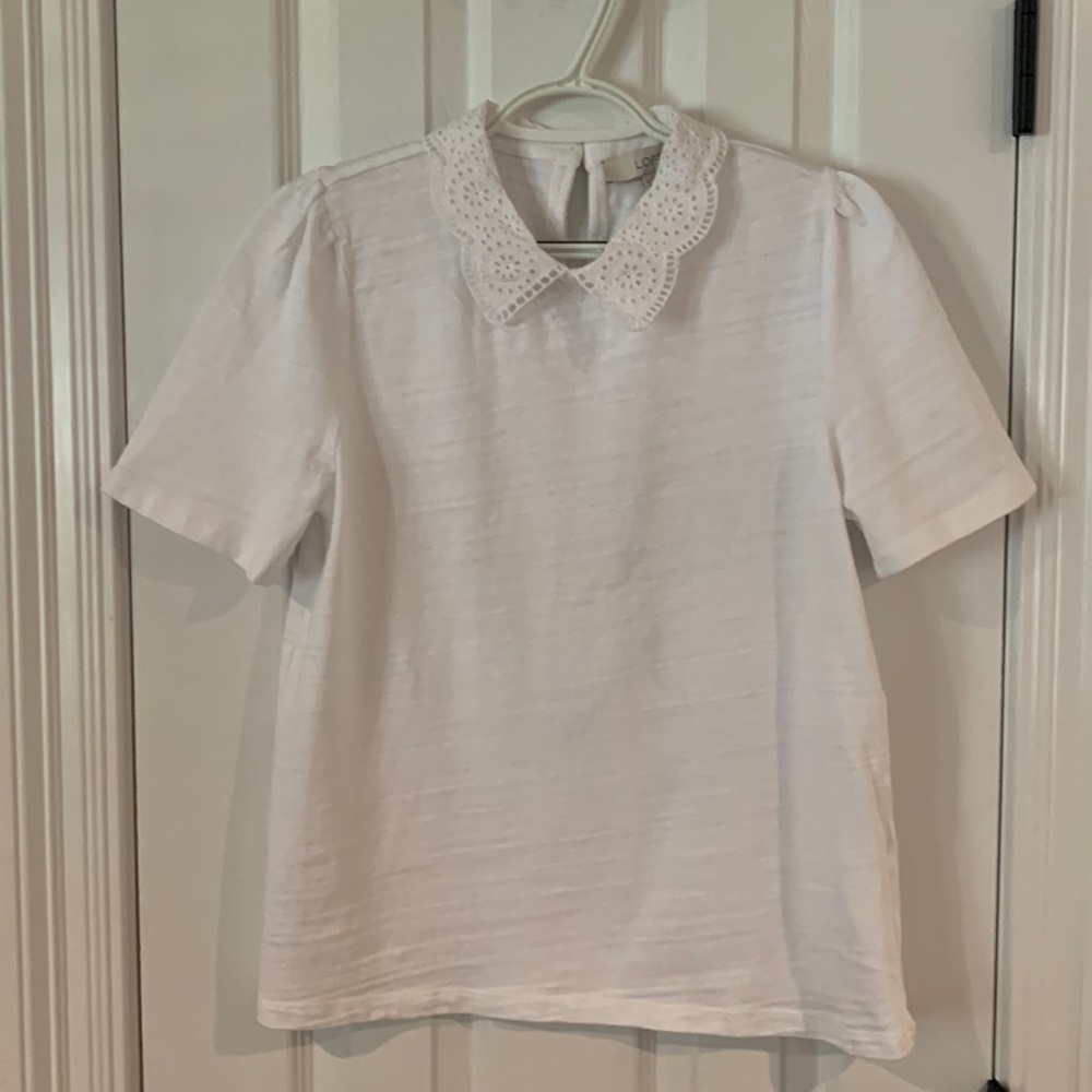 Loft eyelet collared tee